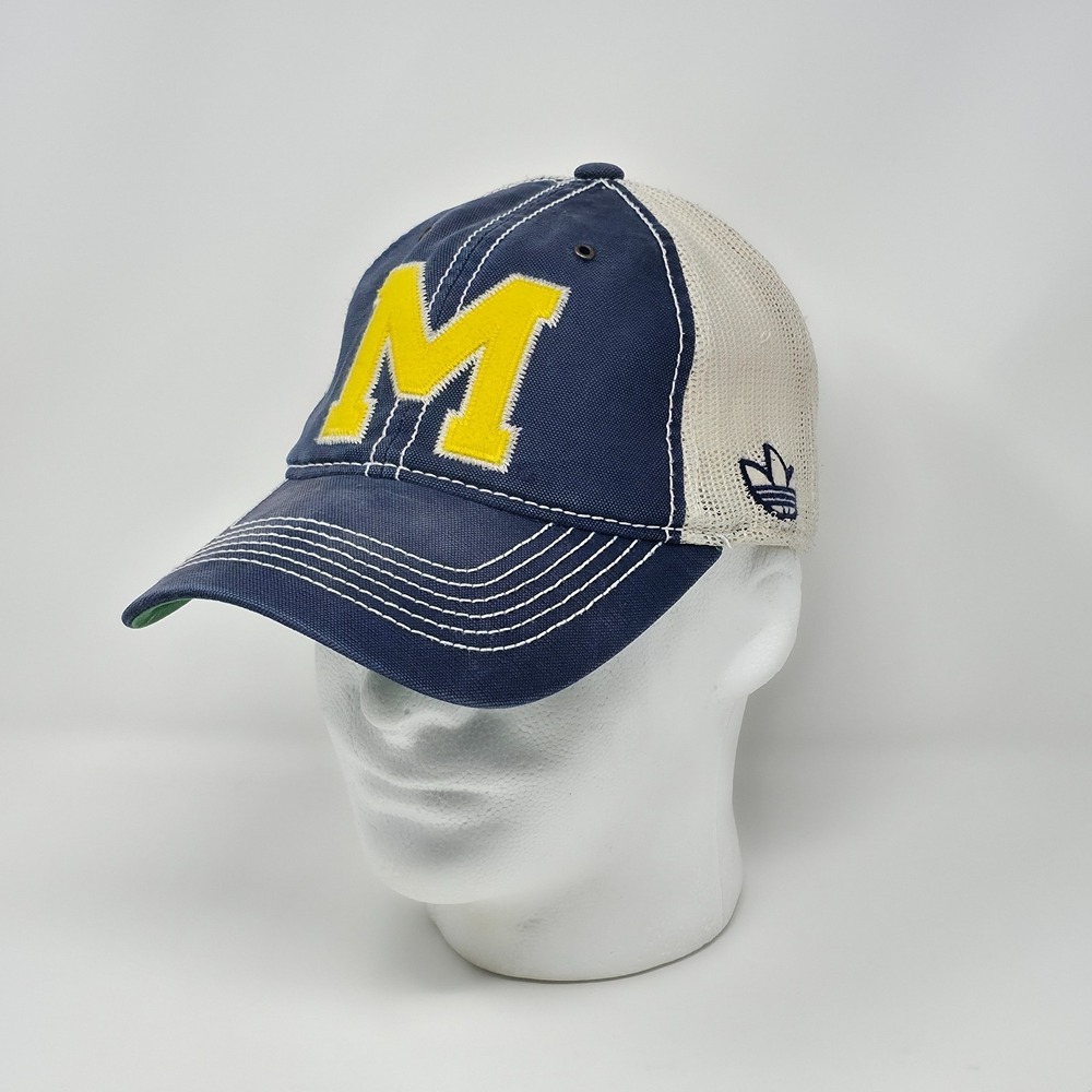Adidas Originals College Vault Michigan Wolverines Snapback Hat Cap Blue/White‎
